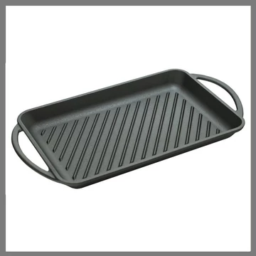 Cattara Padella Grill in ghisa con manici – 33 x 21,5 cm – Modello 13062

