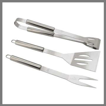 Set di utensili da barbecue Cattara BBQ – 3 pezzi in acciaio inox – Modello 13109
