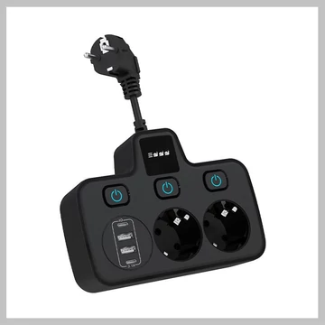 Multipresa Smart Home BKL-503EU con prese EU, ricarica rapida USB e protezione da sovratensione