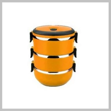 Portapranzo termico a 3 scomparti in acciaio inox 3 × 0,5L – arancione | Victor V-FH083N
