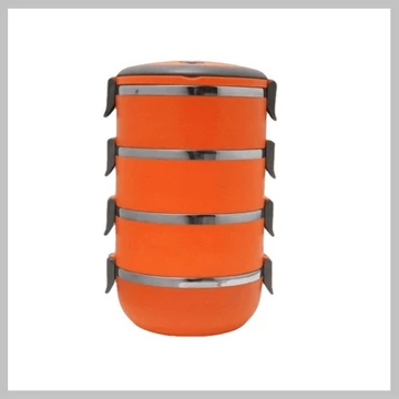 Portapranzo termico a 4 scomparti in acciaio inox 4 × 0,5L – arancione | Victor V-FH084N