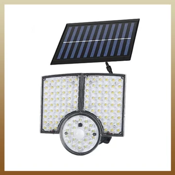 Lampada solare con 3 pannelli orientabili, sensore di movimento e 112 LED – KE23-453