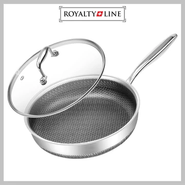 Padella ibrida antiaderente 20 cm con coperchio Royalty Line RL-HC20L – Tecnologia 3D Try-Plin