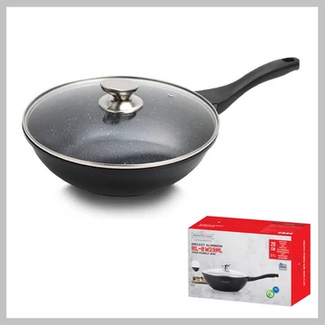 Wok antiaderente con rivestimento in marmo 28 cm – Royalty Line RL-BW28M