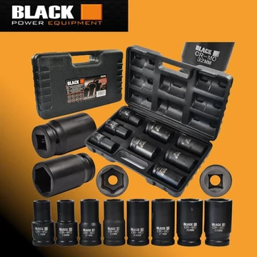 Set bussole pneumatiche Black CR-MO 3/4", 8 pezzi – 13308
