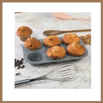 Royalty Line – Set da 6 stampi per muffin con rivestimento in marmo – Modello RL-6MF