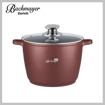 Pentola profonda antiaderente effetto marmo Bachmayer – 32 cm, 14 L, colore bordeaux BM-7882-32