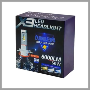 Faro X3 LED - 6000 lumen, 50W, impermeabile IP67 CD2-X3-H7