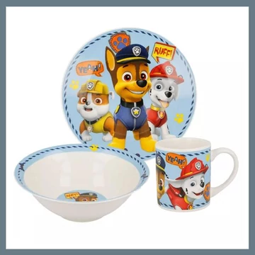Set di stoviglie in porcellana Paw Patrol "Boy Icons" in confezione regalo – Mod. STF76755