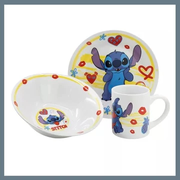 Set di stoviglie in porcellana Disney Lilo & Stitch in confezione regalo – Mod. STF88165