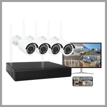 Sistema di videosorveglianza con 4 telecamere – Risoluzione 4K HD, registrazione audio WIFI-4