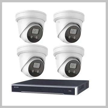 Sistema di videosorveglianza PoE con 4 telecamere – Full HD 5MP con visione notturna a colori