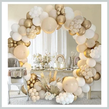Set Decorativo con Palloncini – 125 Pezzi, Oro e Bianco 33069285