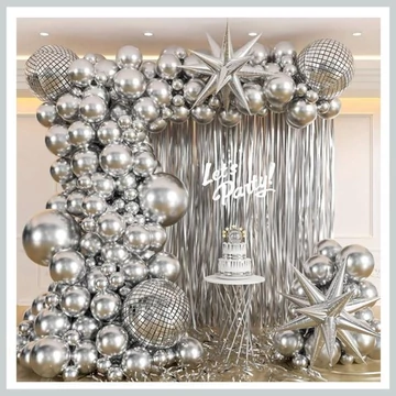 Set Arco di Palloncini Argento – 119 Pezzi 36754203