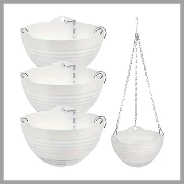 Set di Vasi Pensili per Piante – 4 Pezzi, Bianchi – CH173469