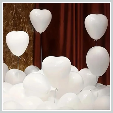 30 Palloncini Bianchi a Forma di Cuore FC246113