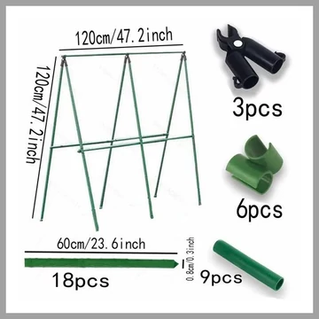 Set di Supporti per Piante da Giardino in Metallo – 18 Pezzi KE155983