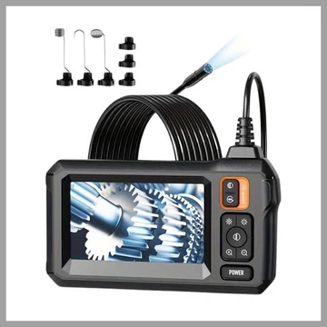 Endoscopio Industriale Impermeabile – Borescopio Digitale 8 mm con Doppia Lente e Schermo IPS da 4,3", 5 m PC26454-b