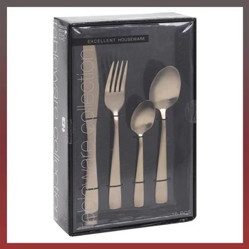 Set di posate in acciaio inox – 16 pezzi, colore oro opaco – Mod. 21662.2
