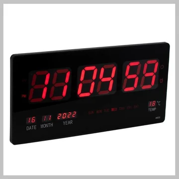 Orologio digitale da parete DH4622 – Display LED grande con calendario e termometro