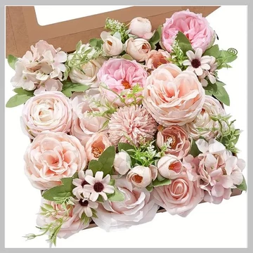 Elegante Bouquet di Fiori Artificiali in Scatola 27 x 25 cm QP123127