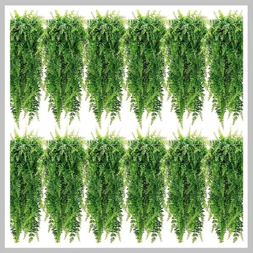 Set di 12 Cespi di Felce Artificiale – Resistenti ai Raggi UV QX1466688