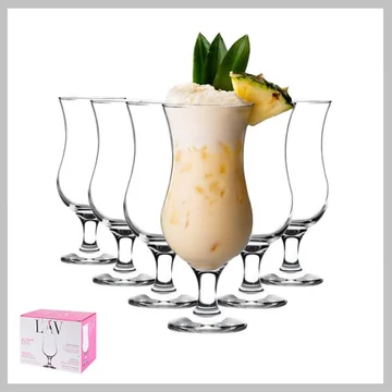 Set di Bicchieri da Cocktail in Vetro LAV Fiesta – 6 Pezzi, 390 ml – FST577