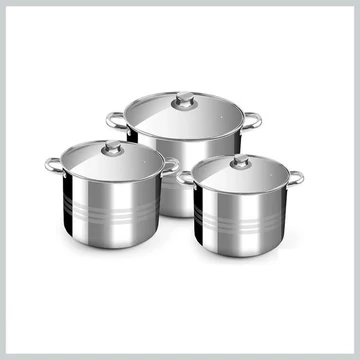 Perfect Home – Set di Pentole / Casseruole in Acciaio Inox con Coperchi in Vetro (Modello 11856)