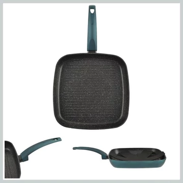Perfect Home Sea Line – Padella Grill Quadrata in Alluminio Antiaderente 28×28 cm per Induzione (Modello 15812)