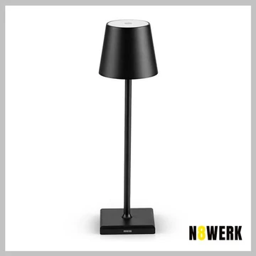 Maxx-World N8Werk – Lampada da Tavolo LED Touch, IP54, Ricaricabile, Nero (Modello DS00263-L)