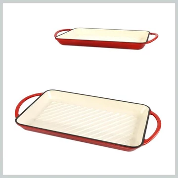 Perfect Home – Teglia grill in ghisa smaltata 33 × 21,5 cm, rossa – 55010