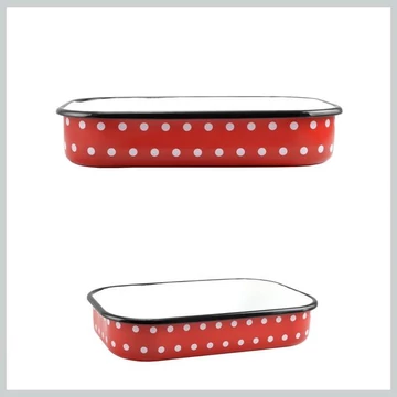 Teglia smaltata Perfect Home &quot;Pois Rossi&quot; – 37 cm – Modello 10382