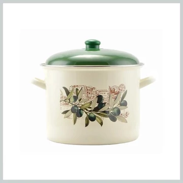 Pentola smaltata con coperchio Perfect Home "Oliva" – 24 cm – Modello 14833