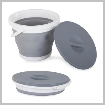 Secchio pieghevole in silicone con coperchio – 5L – 01548
