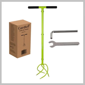 Coltivatore manuale GARDLOV – Dispositivo per aerazione del suolo e rimozione delle erbacce – altezza regolabile 100 cm – 00025319
