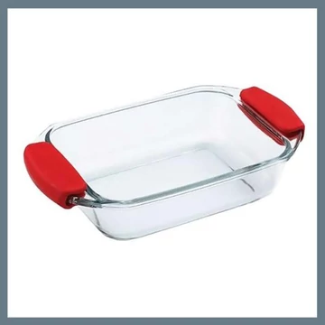 Pirofila rettangolare in vetro borosilicato con manici in silicone Bergner 1,6 L BG-2001006 – Rossa