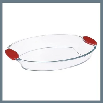 Pirofila ovale in vetro borosilicato con manici in silicone Bergner 1,3 L BG-2001012 – Rosso
