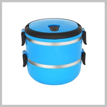 Portapranzo termico a 2 scomparti in acciaio inox Victor – Blu V-FH082K