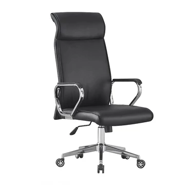 Sedia da Ufficio Ergonomica in Ecopelle – Base Cromata, Regolabile in Altezza 9024H