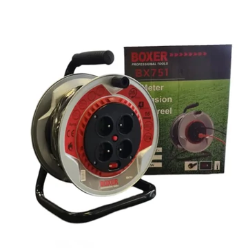 BOXER BX751 Avvolgicavo – 25 m, 4 prese, 2950 W