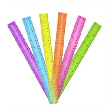 Righelli Colorati in Plastica – 6 pezzi, colori assortiti – GC117761-2