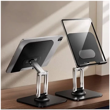 Supporto da Tavolo Pieghevole per Smartphone e Tablet – Altezza Regolabile – Nero – MX490592-b