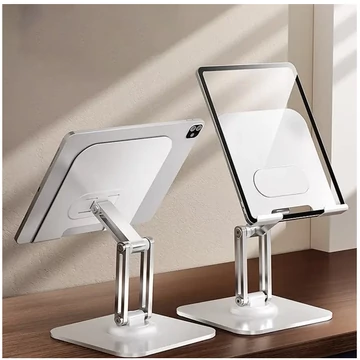 Supporto da Tavolo Pieghevole per Smartphone e Tablet – Altezza Regolabile – Bianco – MX490592-w