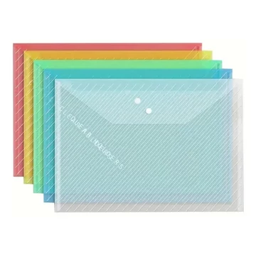 Set di 10 Cartelle Porta Documenti A4 Trasparenti Rinforzate – QF306685