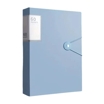 Cartella Portadocumenti A4 – 60 Tasche, Impermeabile, Azzurro Chiaro – VR1286727