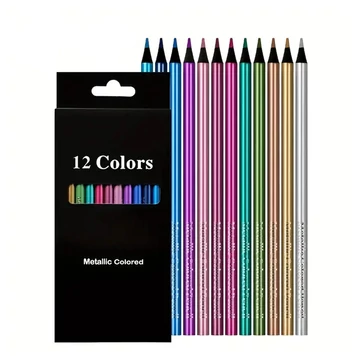 Set di Matite Colorate Effetto Metallico – 12 pezzi – XY3304298