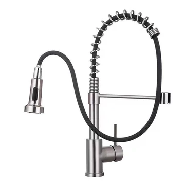 Rubinetto da Cucina Telescopico con Doccetta Girevole a 360° – Argento – holm8628