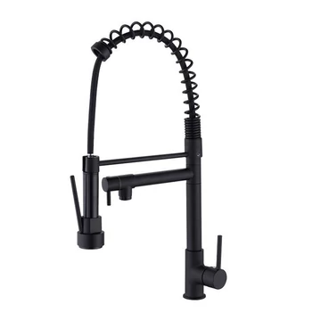 Rubinetto da Cucina Telescopico con Doccetta Girevole a 360° – Nero – holm8629