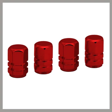 Cappucci Valvola Decorativi – Rossi, Set da 4 Pezzi 32332