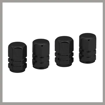 Cappucci Valvola Decorativi – Neri, Set da 4 Pezzi 32333